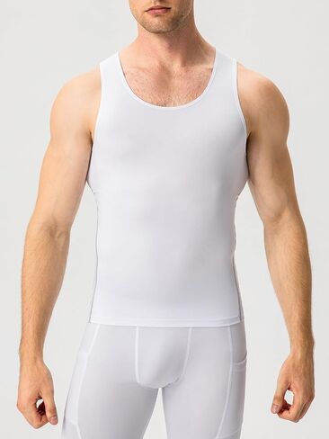 Men's Compression Tank Top Athletic Workout Running Sports Sleeveless T-Shirt in Saudi Arabia