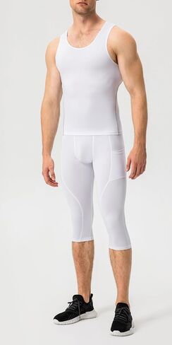 Men's Compression Tank Top Athletic Workout Running Sports Sleeveless T-Shirt in Saudi Arabia