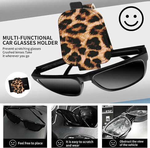 Leather Magnetic Sunglass Holder for Car Sun Visor, Cute Eyeglass Ticket Card Hanger Clip, Universal Auto Interior Accessories for SUV Pickup Truck Purple Bat Moon in Kuwait