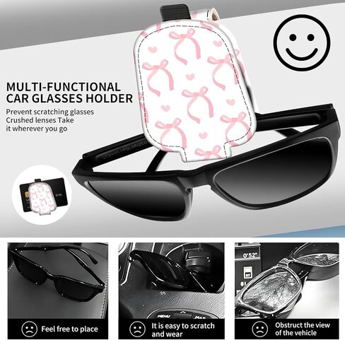Leather Magnetic Sunglass Holder for Car Sun Visor, Cute Eyeglass Ticket Card Hanger Clip, Universal Auto Interior Accessories for SUV Pickup Truck Vintage Cute Mushroom in Saudi Arabia