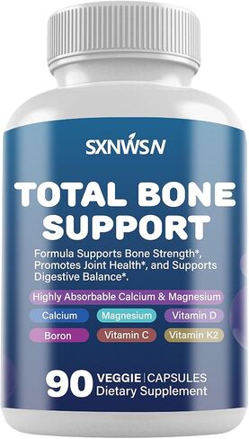 Calcium Supplement, Bone Health Complex with Vitamins D & K2, Copper, Manganese, Minerals for Healthy Bone Density & Calcium Absorption | 90ct Vegan Capsules in Saudi Arabia