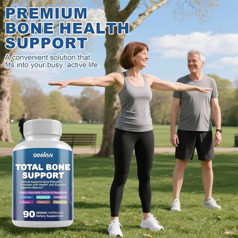 Calcium Supplement, Bone Health Complex with Vitamins D & K2, Copper, Manganese, Minerals for Healthy Bone Density & Calcium Absorption | 90ct Vegan Capsules in Saudi Arabia