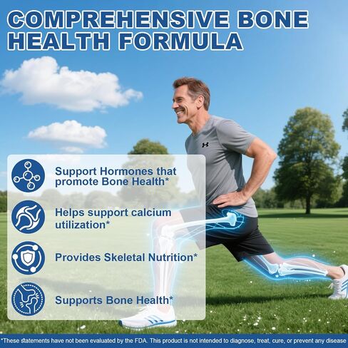 Calcium Supplement, Bone Health Complex with Vitamins D & K2, Copper, Manganese, Minerals for Healthy Bone Density & Calcium Absorption | 90ct Vegan Capsules in Saudi Arabia
