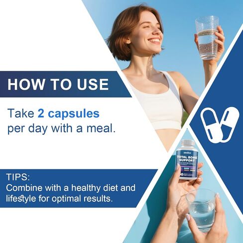 Calcium Supplement, Bone Health Complex with Vitamins D & K2, Copper, Manganese, Minerals for Healthy Bone Density & Calcium Absorption | 90ct Vegan Capsules in Saudi Arabia