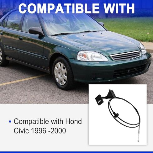 كابل تحرير غطاء المحرك مع استبدال المقبض 74130S01A01 متوافق مع موديلات 1996-2000 Honda Civic 16L الملائمة مباشرة لجزء OEM 912010 in Saudi Arabia