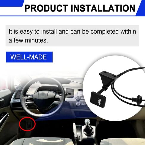 كابل تحرير غطاء المحرك مع استبدال المقبض 74130S01A01 متوافق مع موديلات 1996-2000 Honda Civic 16L الملائمة مباشرة لجزء OEM 912010 in Saudi Arabia