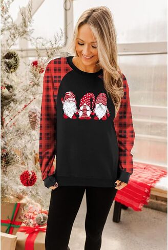 سويت شيرت LOTUCY Merry Christmas للنساء من Gnomes Santa Christmas سويت شيرت لطيف بأكمام طويلة in Saudi Arabia