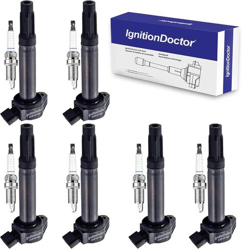Pack of 6 Iridium Spark Plugs & Coils for 2002-2012 Nissan & Infiniti 3.0L, 3.5L, 4.0L V6 - Altima, Maxima, Murano, Pathfinder, 350Z, Frontier, Xterra, G35, FX35, QX4, I35 - UF349 in Saudi Arabia