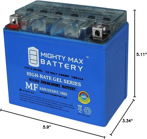 Mighty Max Battery YTX12-BS 12V 10AH GEL Battery Replaces Honda 350 TRX350 Rancher 00-06 in Saudi Arabia