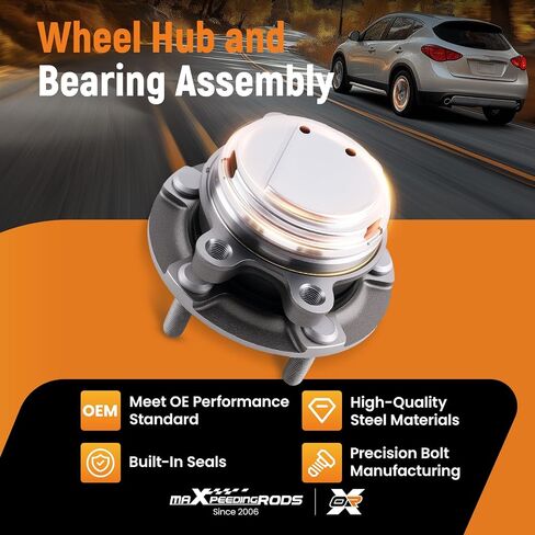 maxpeedingrods 513334 محور العجلة الأمامية ومجموعة المحمل لنيسان 370Z، إنفينيتي G35 Q50 G37 Q60 QX50 FX35 M35 Q70 QX70 2009-2020 5 عروة مع ABS in Kuwait