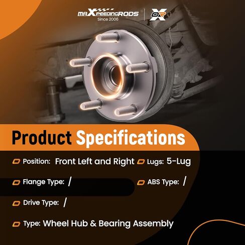 maxpeedingrods 513334 محور العجلة الأمامية ومجموعة المحمل لنيسان 370Z، إنفينيتي G35 Q50 G37 Q60 QX50 FX35 M35 Q70 QX70 2009-2020 5 عروة مع ABS in Kuwait