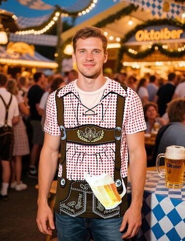Funny World Men's Bavarian Oktoberfest Costume T-Shirts in Kuwait