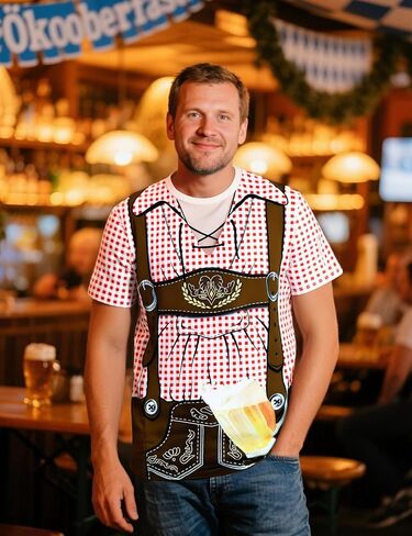 Funny World Men's Bavarian Oktoberfest Costume T-Shirts in Kuwait