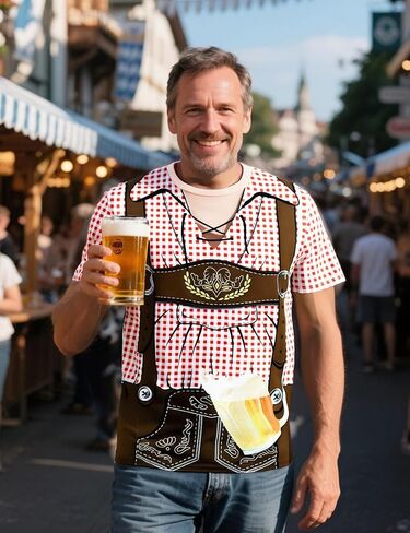 Funny World Men's Bavarian Oktoberfest Costume T-Shirts in Kuwait