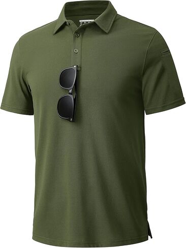 Cotrasen Mens Polo Shirts Short Sleeve Cotton Pique Golf Shirt 3 Button Classic Fit Basic Casual T-Shirts in Saudi Arabia