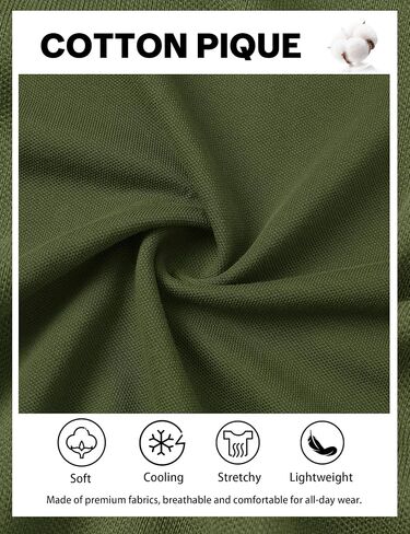 Cotrasen Mens Polo Shirts Short Sleeve Cotton Pique Golf Shirt 3 Button Classic Fit Basic Casual T-Shirts in Saudi Arabia