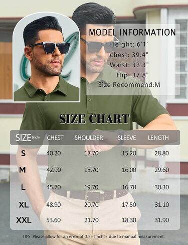 Cotrasen Mens Polo Shirts Short Sleeve Cotton Pique Golf Shirt 3 Button Classic Fit Basic Casual T-Shirts in Saudi Arabia