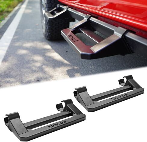 MusixiA 2 قطعة خطوات جانبية للوحة الجري مع حاجز صخري لسيارة Ford Bronco 2021-2024، قضبان جانبية فولاذية شديدة التحمل قابلة للإزالة متوافقة مع ملحقات برونكو 2/4 باب in Kuwait