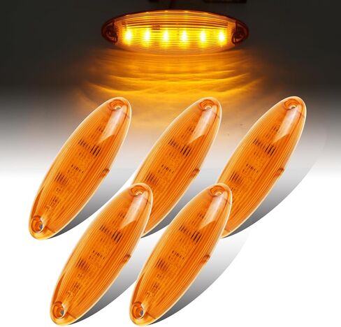 Clear Lens Amber Cab Marker Top Lights for 2008 2009 2010 2011 2012 2013 2014 2015 2016 2017 2018 2019 Freightliner Cascadia Heavy Duty Truck, Trailer 12V DC (5 Pcs) in Saudi Arabia