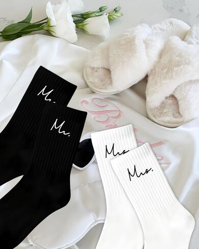 HubbyWifeyGifts Wedding Gifts for Couples, Wedding Crew Socks Bride and Groom Socks, Engagement and Honeymoon Essentials in Saudi Arabia