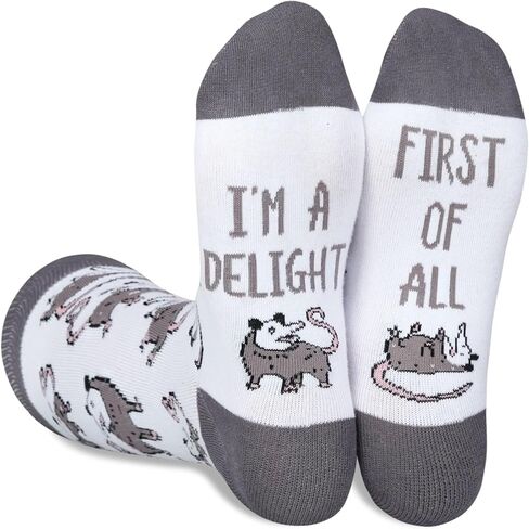 InnoBeta Possum Gifts for Possum Lovers, Possum Socks for Christmas & Birthday, One Size Crew Socks in Saudi Arabia