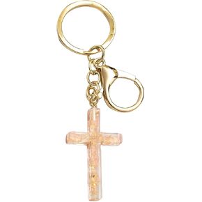 Angyape Cute Christian Cross Keychain for Women Purse Bag Charms Car Key Rings Accessories Flower Design Jesus Faith Gifts in Kuwait