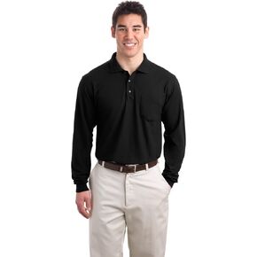Port Authority Long Sleeve Silk Touch Polo with Pocket in Saudi Arabia