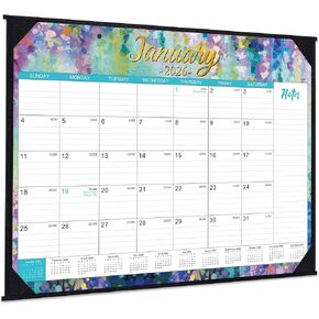 Desk Calendar 2024-2024 Desk Calendar from Jan. 2024 - Dec. 2024, 16.8" x 12", 12 Monthly Desk/Wall Calendar 2-in-1, Thick Paper with 2 Corner Protectors, Large Ruled Blocks - Floral in Saudi Arabia