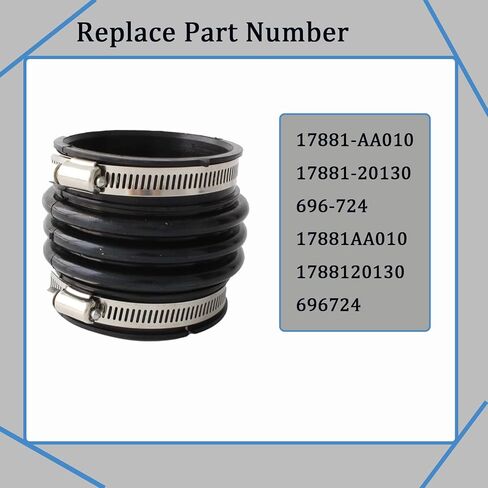 17881-AA010 696-724 Air Intake Hose with Clamps Fit 2002-2003 for Lexus ES300 2002-2006 for Toyota Camry 2004-2006 for Lexus ES330 RX330 Toyota Camry 2004-2008 for Toyota Solara 3.0L 3.3L V6 in Saudi Arabia