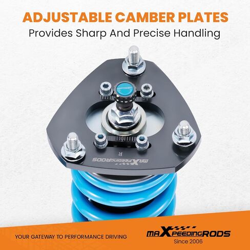 maxpeedingrods Coilover لـ Honda Element 2003-2011، مجموعة تعليق ملفوفة قابلة للتعديل بـ 24 مستوى، مجموعة خفض مطورة T6 قابلة للتعديل باللون الأزرق in Saudi Arabia