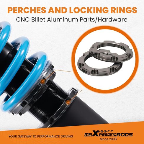 maxpeedingrods Coilover لـ Honda Element 2003-2011، مجموعة تعليق ملفوفة قابلة للتعديل بـ 24 مستوى، مجموعة خفض مطورة T6 قابلة للتعديل باللون الأزرق in Saudi Arabia