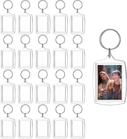150 Pcs Photo Keychain Insert Acrylic Picture Keychains Clear Blank Keyring Photo Insert Frame Personalised Photo Key Holder, Rectangle Blank Photo Keychains Photo Display Keychain(2.2 x 1.6 Inch) in Saudi Arabia