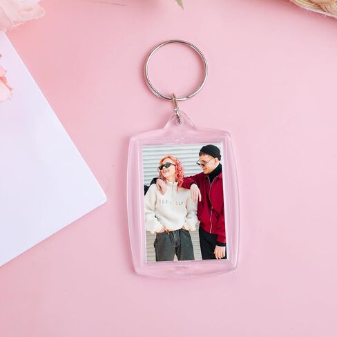 150 Pcs Photo Keychain Insert Acrylic Picture Keychains Clear Blank Keyring Photo Insert Frame Personalised Photo Key Holder, Rectangle Blank Photo Keychains Photo Display Keychain(2.2 x 1.6 Inch) in Saudi Arabia