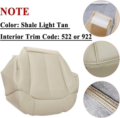 NLQR Front Driver & Passenger Side Bottom & Top Lean Back & Armrest Covers Replacement Seat Covers Light Tan Compatible with Chevy Tahoe Suburban 1999 2000 2001 2002 in Saudi Arabia