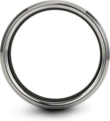 Tungsten Carbide Wedding Band Ring 8mm 6mm for Men Women Blue Grey Bevel Edge Brushed Polished Personalized Custom Engraving Anniversary Engagement in Saudi Arabia