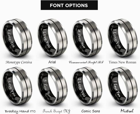 Tungsten Carbide Wedding Band Ring 8mm 6mm for Men Women Blue Grey Bevel Edge Brushed Polished Personalized Custom Engraving Anniversary Engagement in Saudi Arabia