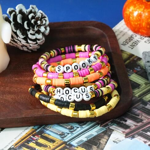 Christmas Bracelet for Women Elastic Stackable Letter Christmas Bracelets Bulk Clay Bead Bracelet Xmas Heishi Surfer Bracelets Set Y2K Party Jewelry Holiday Gifts in Saudi Arabia