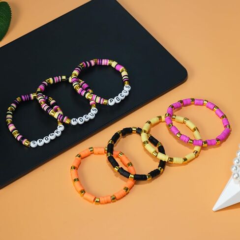 Christmas Bracelet for Women Elastic Stackable Letter Christmas Bracelets Bulk Clay Bead Bracelet Xmas Heishi Surfer Bracelets Set Y2K Party Jewelry Holiday Gifts in Saudi Arabia