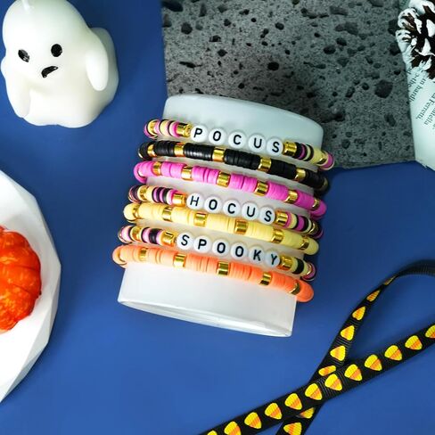 Christmas Bracelet for Women Elastic Stackable Letter Christmas Bracelets Bulk Clay Bead Bracelet Xmas Heishi Surfer Bracelets Set Y2K Party Jewelry Holiday Gifts in Saudi Arabia