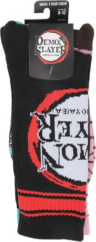 Bioworld Demon Slayer Character Patterns Men's 3-Pair Pack Athletic Crew Socks in Saudi Arabia