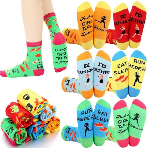 6 Pairs Running Socks Field Running Accessories Riders Breathable Socks for Outdoors Christmas Cycling Gifts in Saudi Arabia