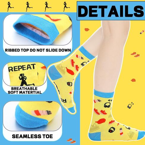 6 Pairs Running Socks Field Running Accessories Riders Breathable Socks for Outdoors Christmas Cycling Gifts in Saudi Arabia