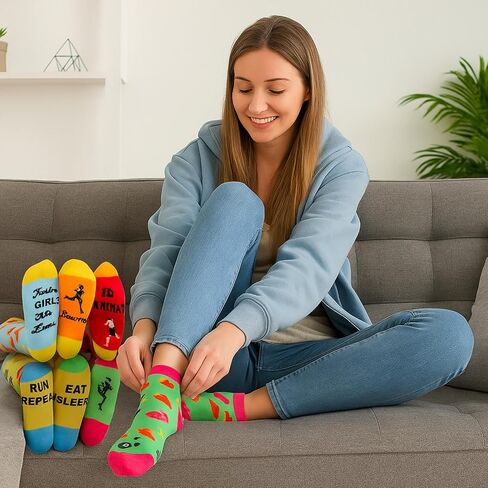 6 Pairs Running Socks Field Running Accessories Riders Breathable Socks for Outdoors Christmas Cycling Gifts in Saudi Arabia