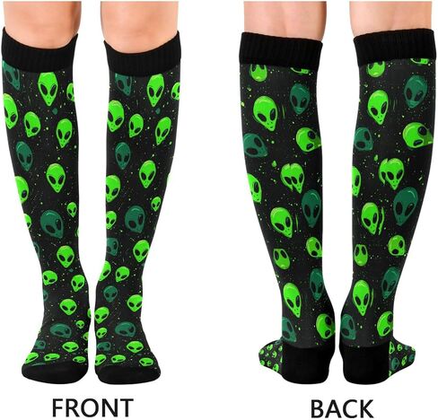 Wusikd Milk Cow Compression Socks for Women and Men Circulation Flowers Long Socks for Athletic Running 2 in Saudi Arabia