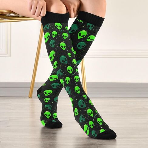 Wusikd Milk Cow Compression Socks for Women and Men Circulation Flowers Long Socks for Athletic Running 2 in Saudi Arabia