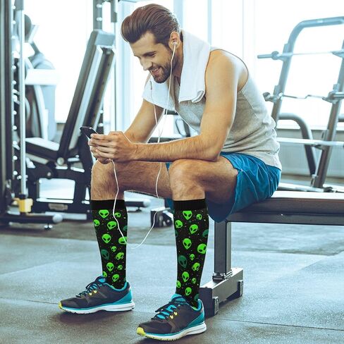 Wusikd Milk Cow Compression Socks for Women and Men Circulation Flowers Long Socks for Athletic Running 2 in Saudi Arabia