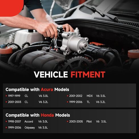 17728N New Starter Compatible with Honda Accord 1998-2007, Pilot 2003-2005, Acura CL 1997-1999, Odyssey 1999-2006, TL 1999-2006, MDX 2001-2002 3.0L 3.5L V6 06312-P8A-5050 410-54027 in Kuwait