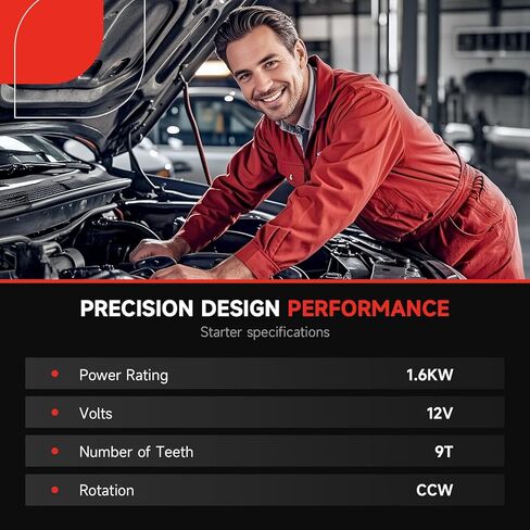 17728N New Starter Compatible with Honda Accord 1998-2007, Pilot 2003-2005, Acura CL 1997-1999, Odyssey 1999-2006, TL 1999-2006, MDX 2001-2002 3.0L 3.5L V6 06312-P8A-5050 410-54027 in Kuwait