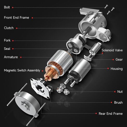 17728N New Starter Compatible with Honda Accord 1998-2007, Pilot 2003-2005, Acura CL 1997-1999, Odyssey 1999-2006, TL 1999-2006, MDX 2001-2002 3.0L 3.5L V6 06312-P8A-5050 410-54027 in Kuwait