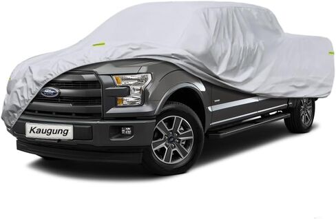7 طبقات غطاء شاحنة مقاوم للماء مخصص مناسب Ford F150 SuperCrew Cab 6.5ft Bed من 2009 إلى 2025، 6 طبقات غطاء سيارة بيك اب ثقيل الوزن في الهواء الطلق داخلي من الشمس والأشعة فوق البنفسجية والمطر والثلوج والرياح. in Kuwait
